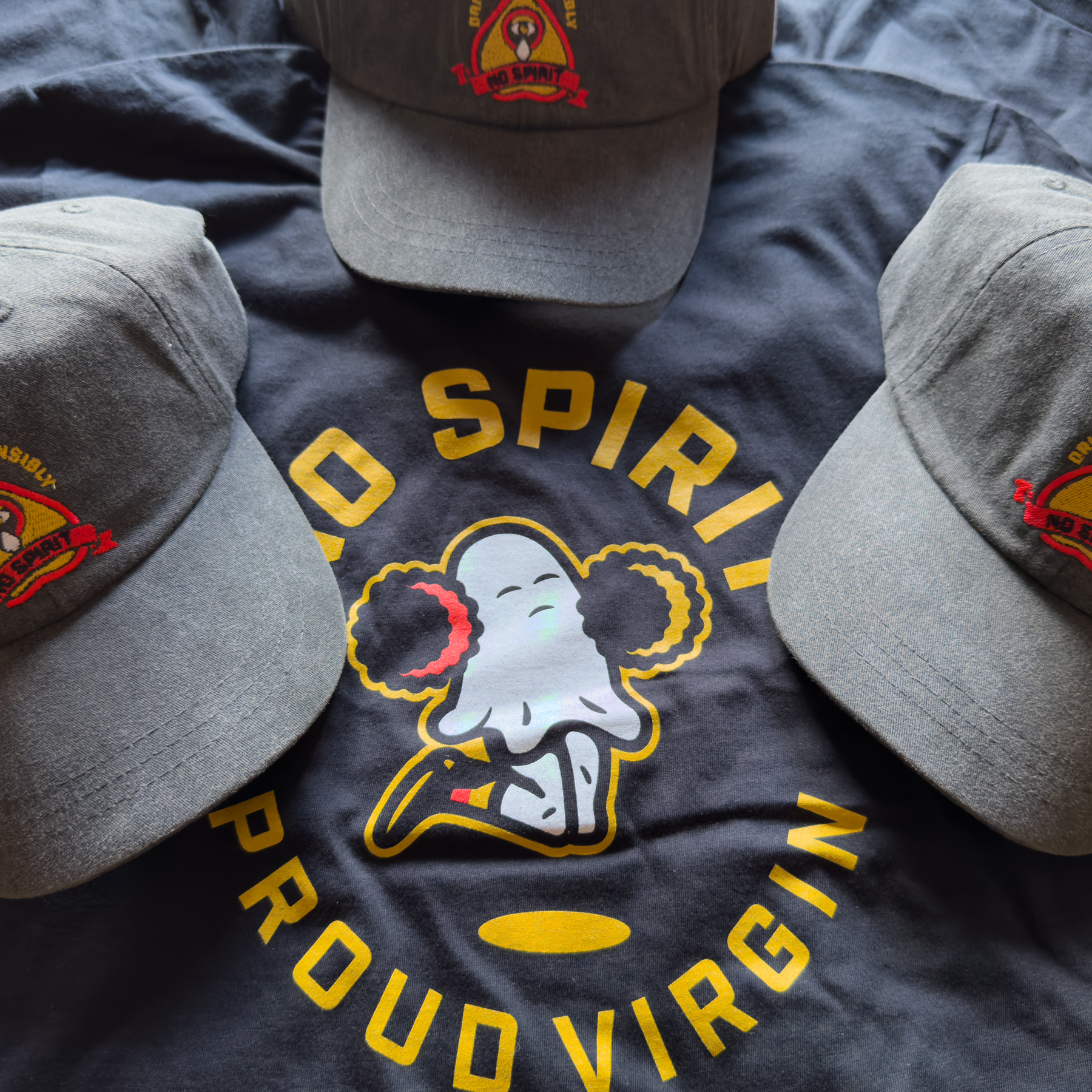 No Spirit screen printed shirt