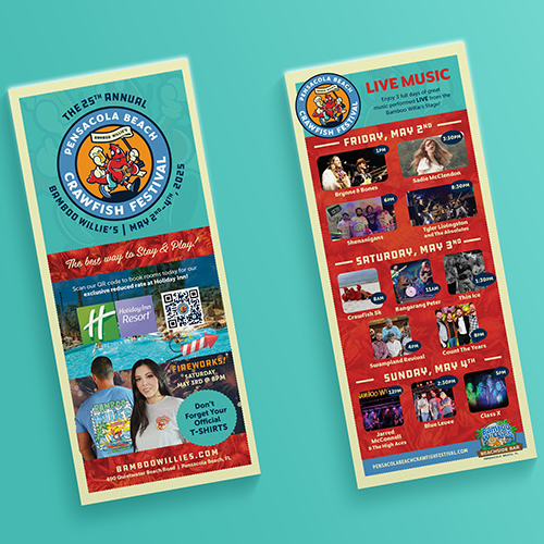 Crawfish festival rack card Business event rack card.