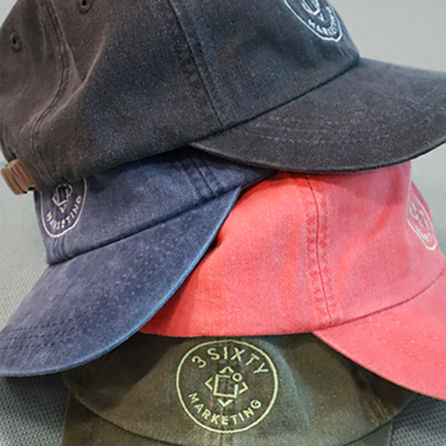 Branded caps with business logo